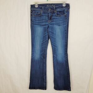 American Eagle Original Boot dark wash blue jeans size 12 Long Y2K Western Denim